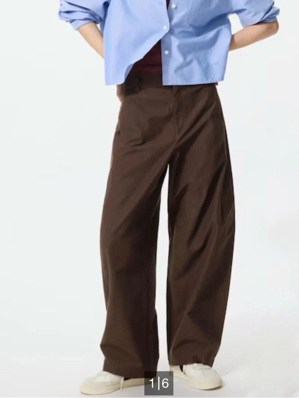 Uniqlo Dark Brown Women's Jersey Barrel Pants NEW with original tags - Picture 2 of 6